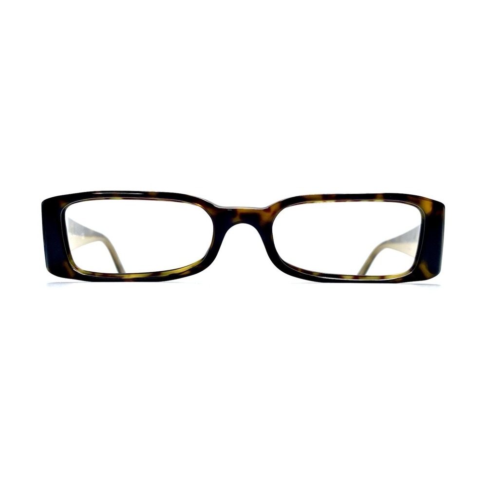 Prada Brown Tortoise Clear Rectangular Glasses Italy VPR16G 766101 49 17 135